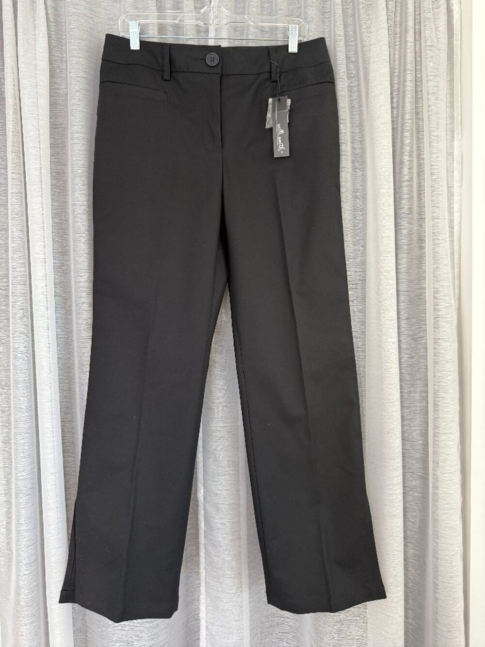 WILLI SMITH Black Split-Flare Dress Trousers | Size 10 NWT